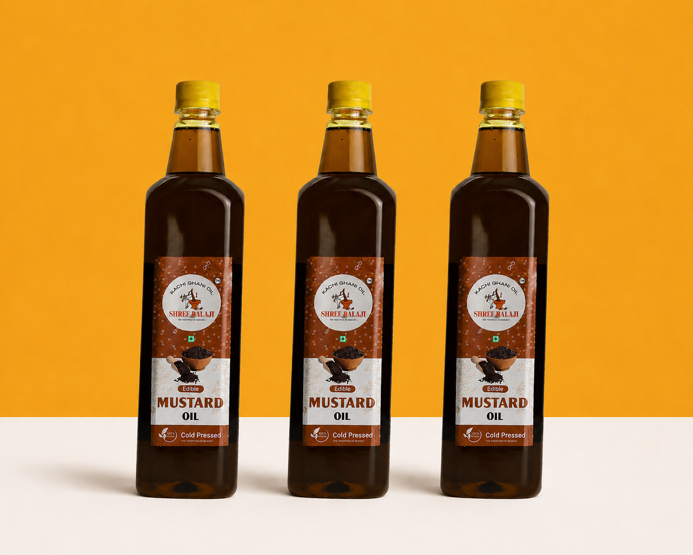 Wood pressed mustard oil