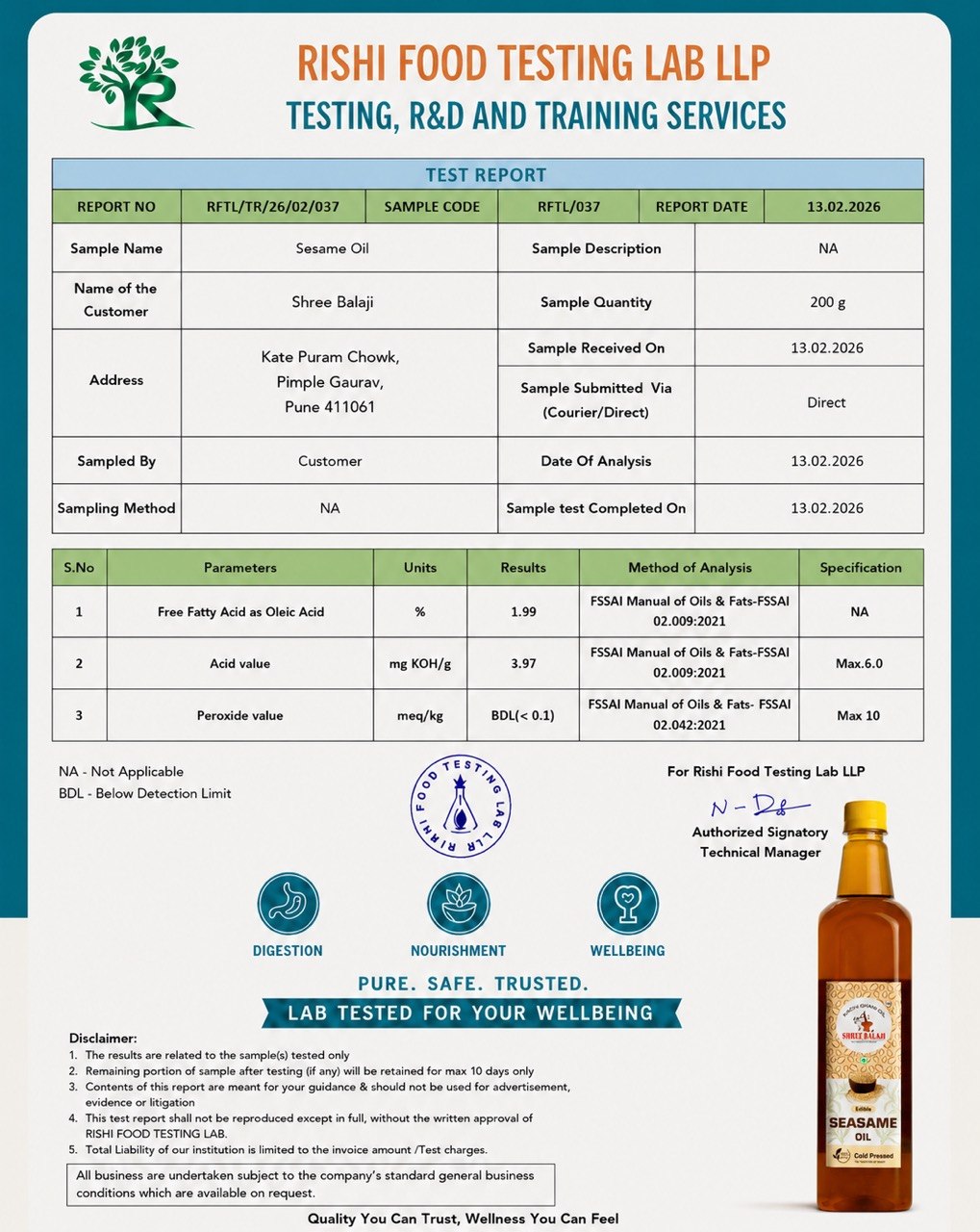 Wood pressed seasame oil