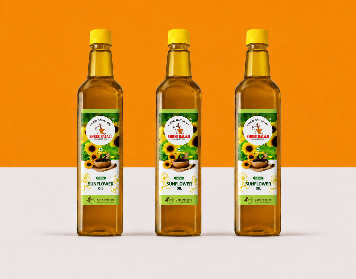Wood pressed sunflower oil