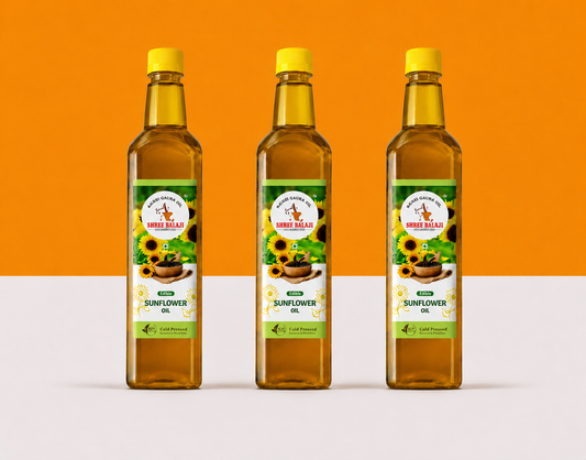 Wood pressed sunflower oil