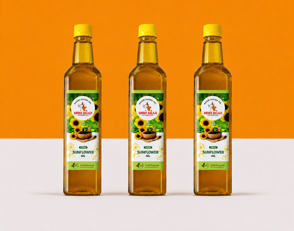 Wood pressed sunflower oil