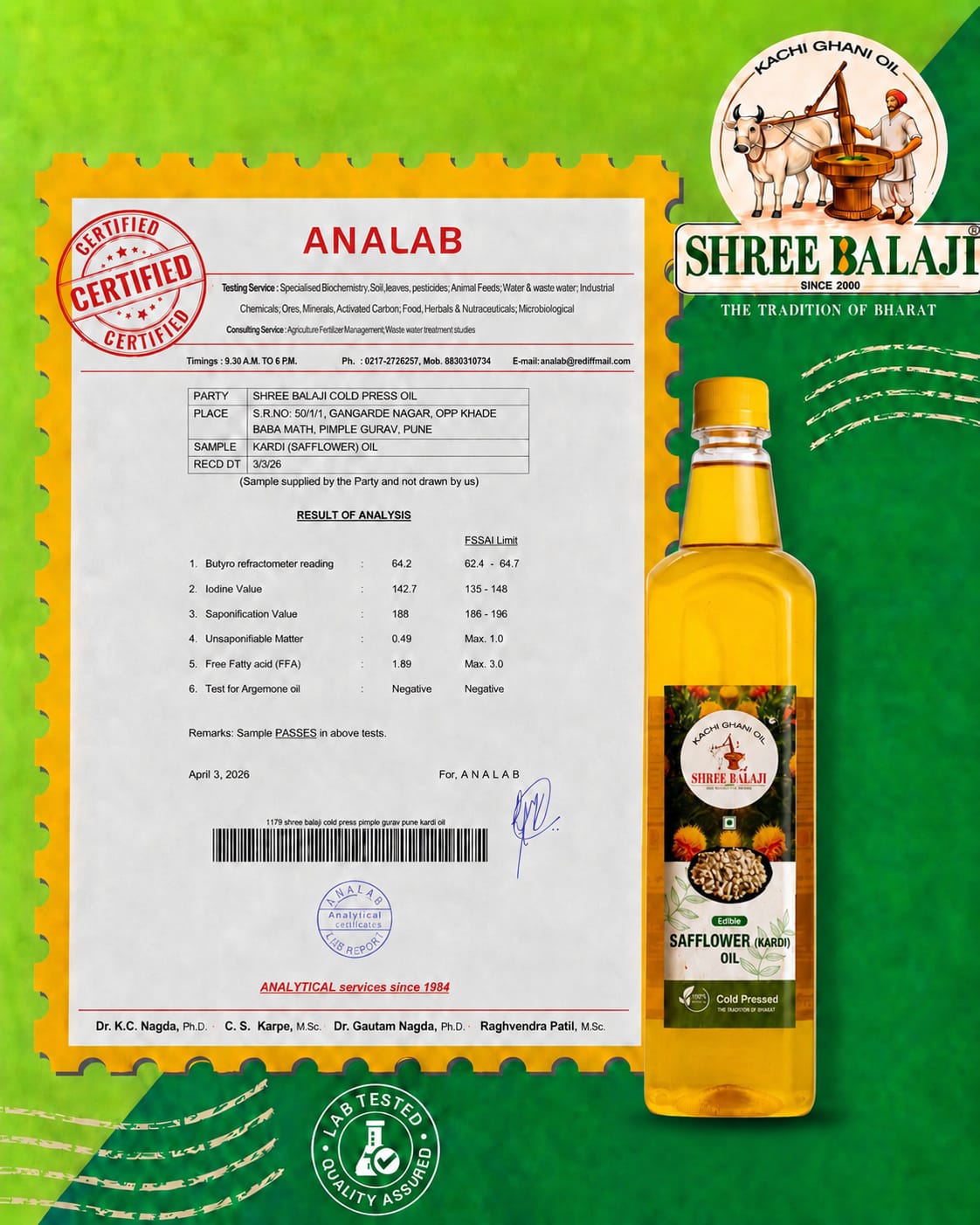 Wood pressed Safflower oil-1L
