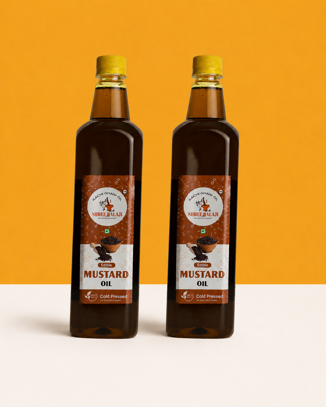 Wood pressed mustard oil