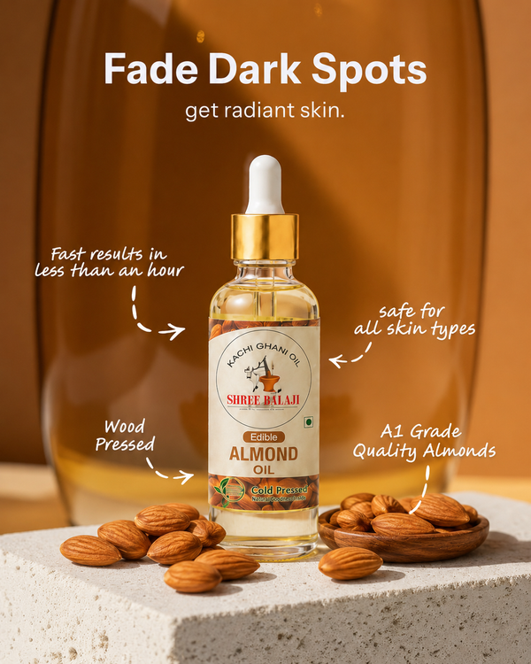 Wood pressed almond oil