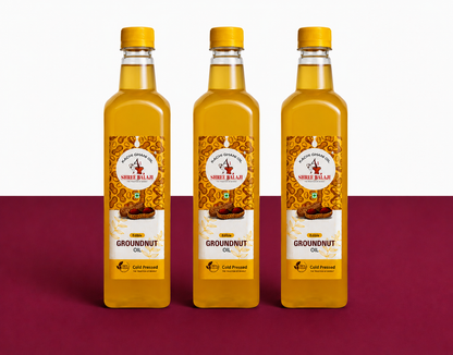 Wood pressed groundnut oil