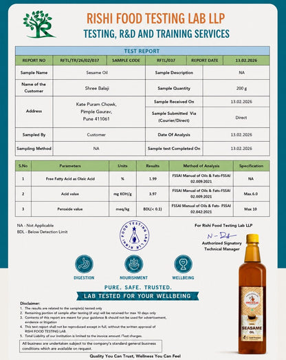 Wood pressed seasame oil