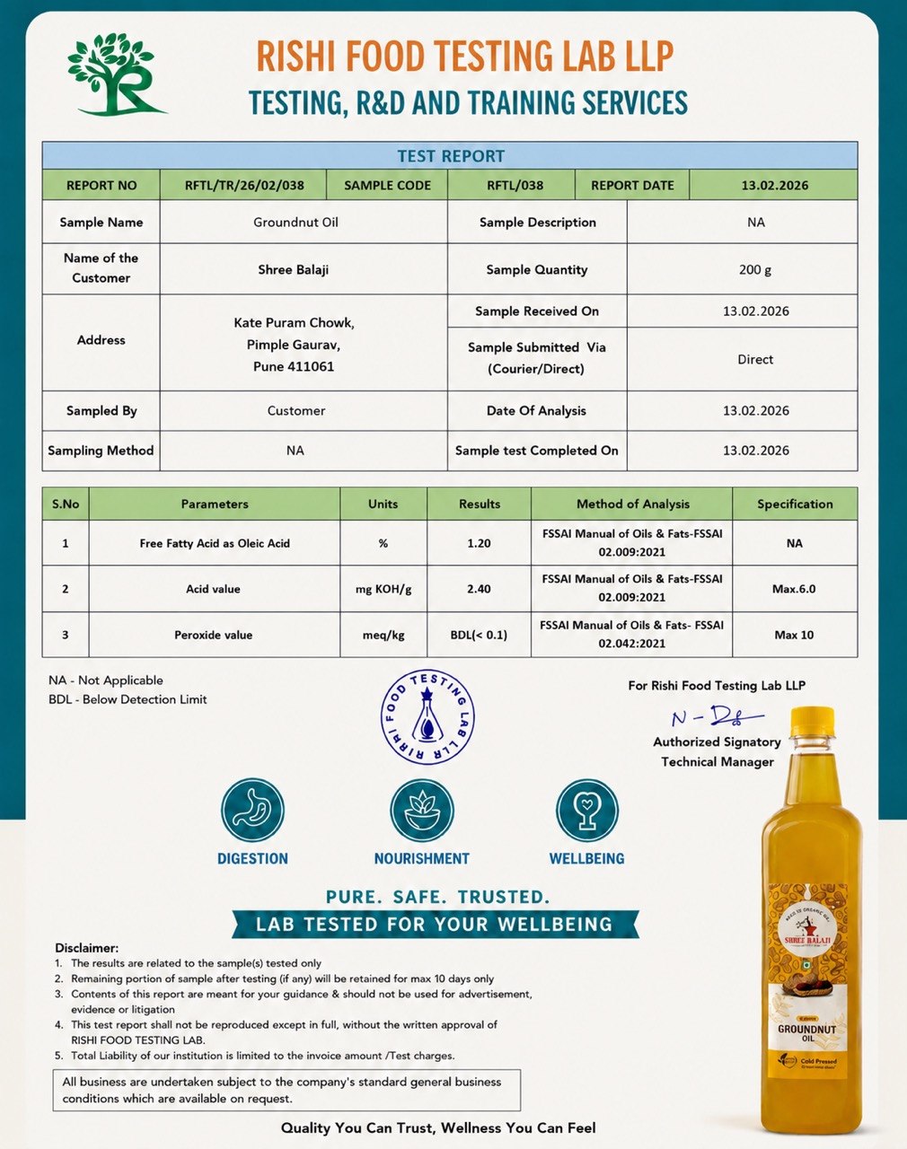 Wood pressed Groundnut oil