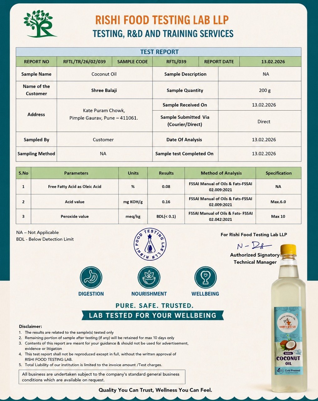 Wood pressed Coconut oil